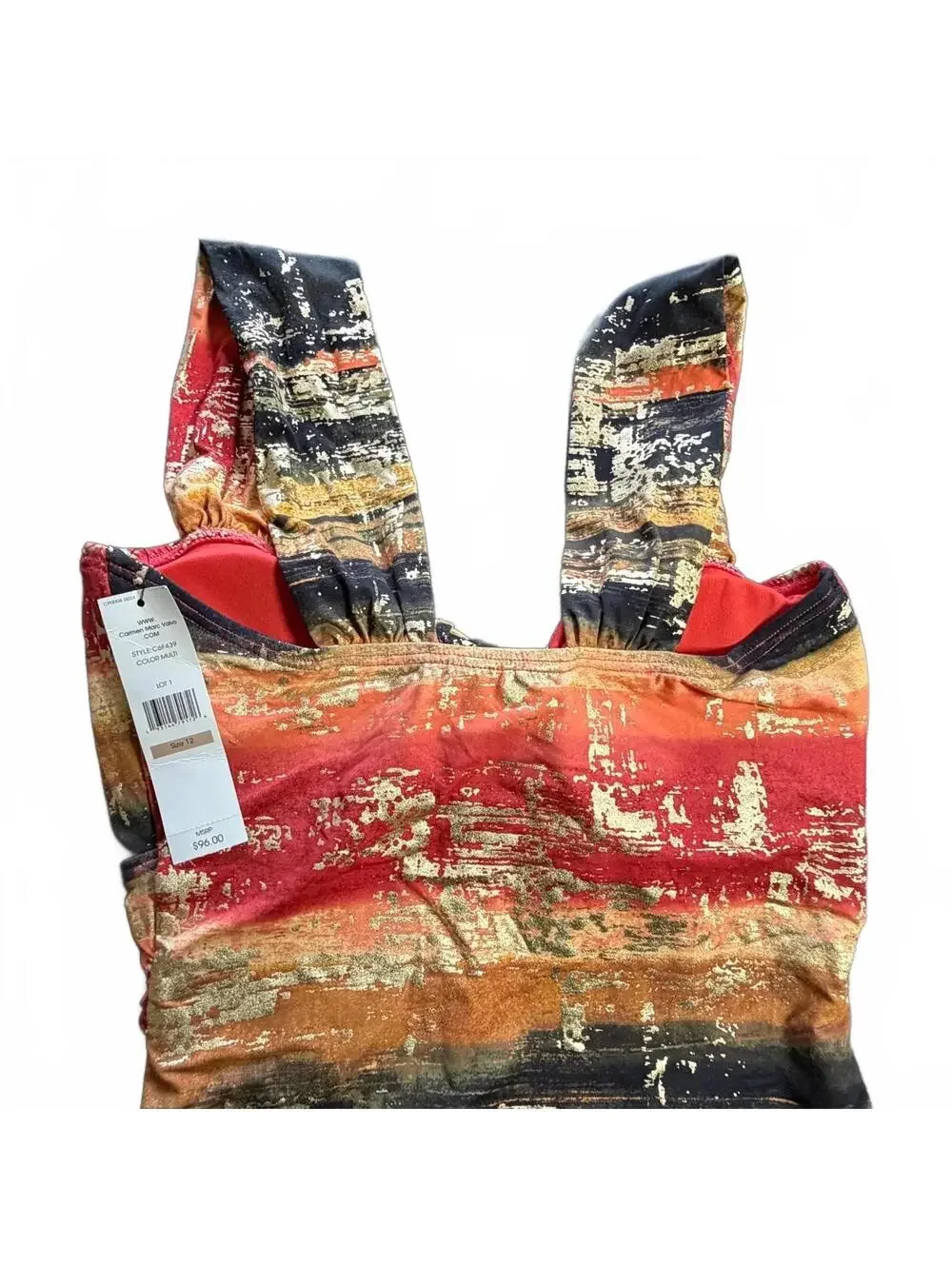 Carmen Marc Valvo vibrant ruched